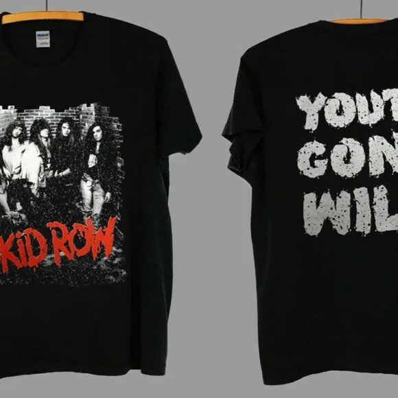 Vera R Tops - Skid Row 1989 Tour Vintage Shirt Retro Heavy Metal Tee Classic Rock Concert 91
